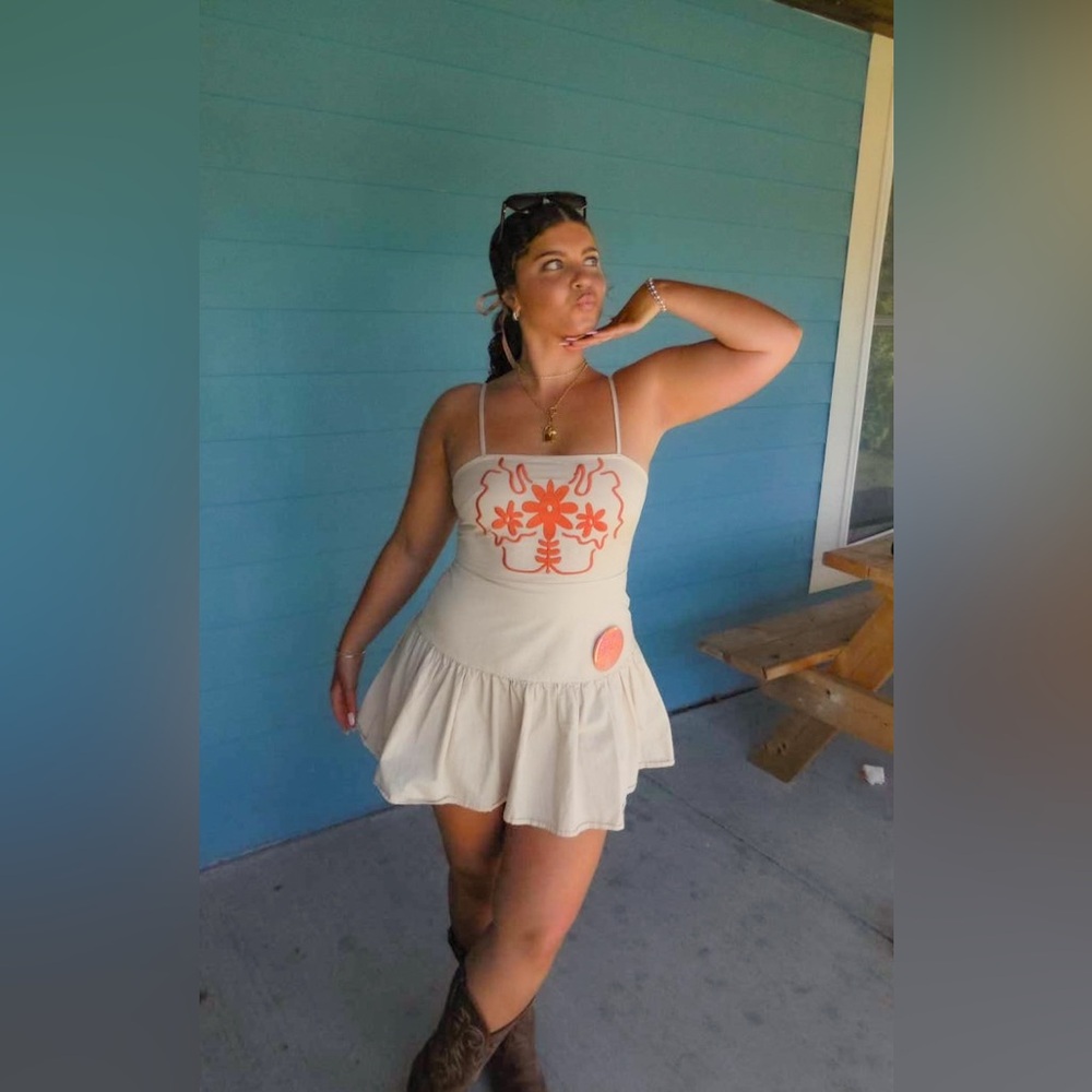 Orange mini dress